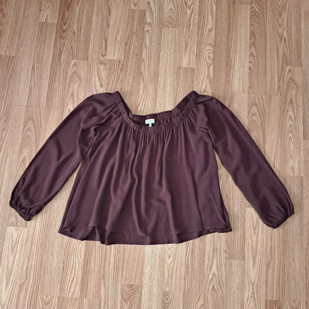NWT Tobi Wine Color Sz M Women's Flowy High/low Blouse Rayon - Picture 1 of 11